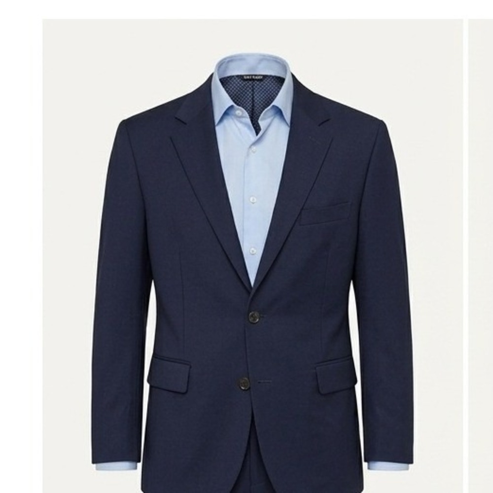 State & Liberty Blazer Mens 46S Navy Solid Stretch Performance Sport Coat Short